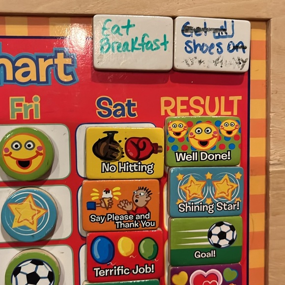 Responsibility chart children kids wipeoff rewards chores calendar hanging board - Picture 3 of 7